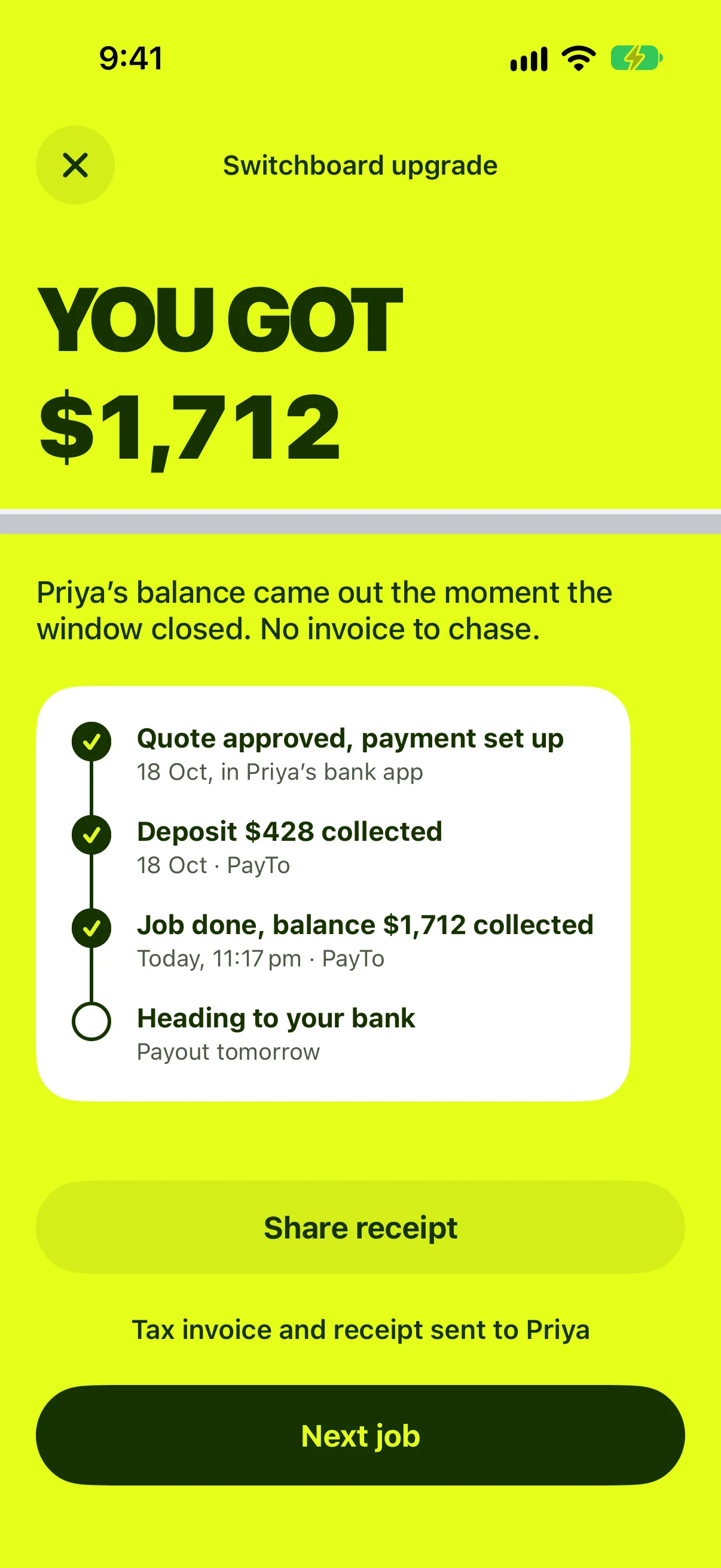 Paid screen